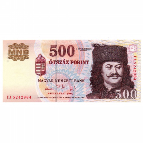 500 Forint Bankjegy 2002 EA UNC 