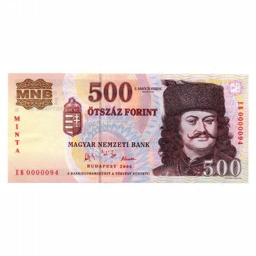 500 Forint Bankjegy 2006 EB MINTA 1956 50. évforduló UNC