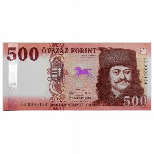 500 Forint Bankjegy 2018 EE UNC alacsony sorszám