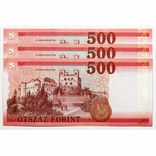 500 Forint Bankjegy 2018 EF UNC forgalmi sorszámkövető 3db