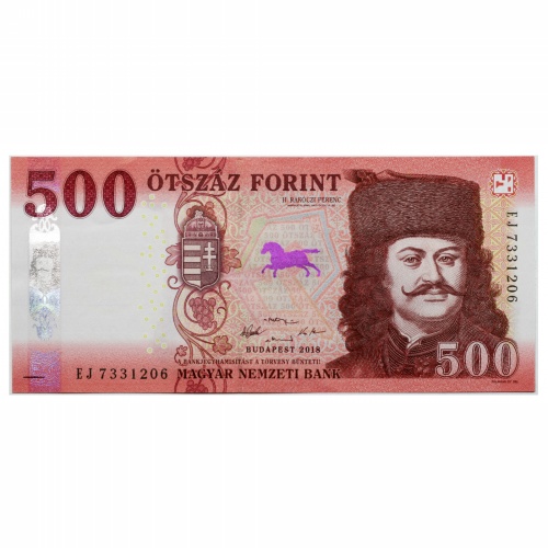 500 Forint Bankjegy 2018 EJ aUNC-UNC forgalmi sorszám