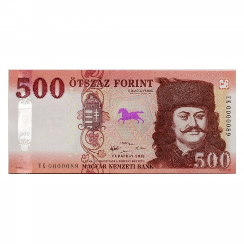 500 Forint Bankjegy 2018 EK UNC alacsony sorszám