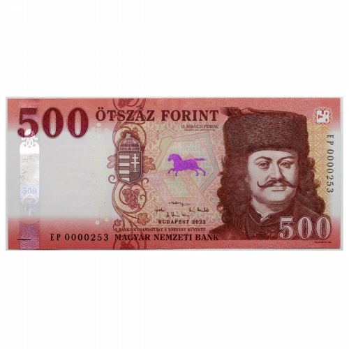 500 Forint Bankjegy 2022 EP UNC alacsony sorszám