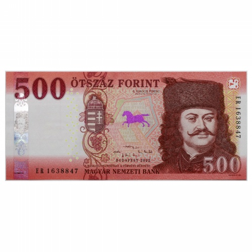 500 Forint Bankjegy 2022 ER UNC forgalmi sorszám