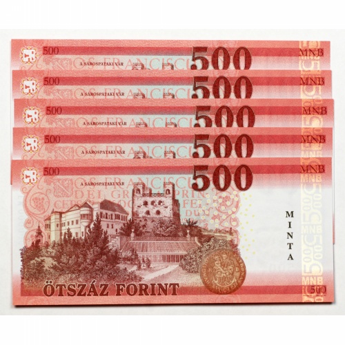 500 Forint Bankjegy 2022 MINTA alacsony sorszámkövető 5db