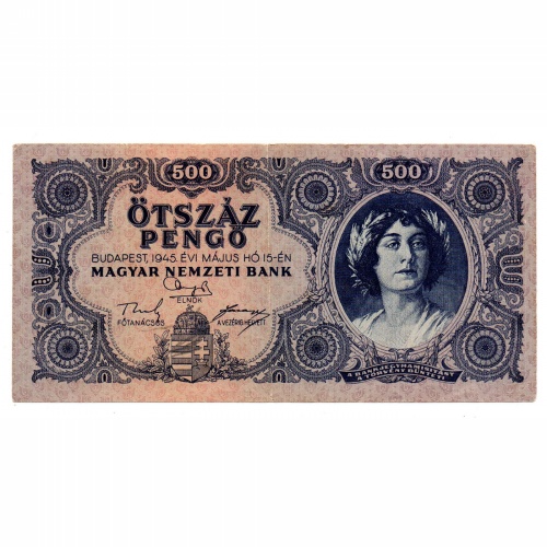 500 Pengő Bankjegy 1945 VF