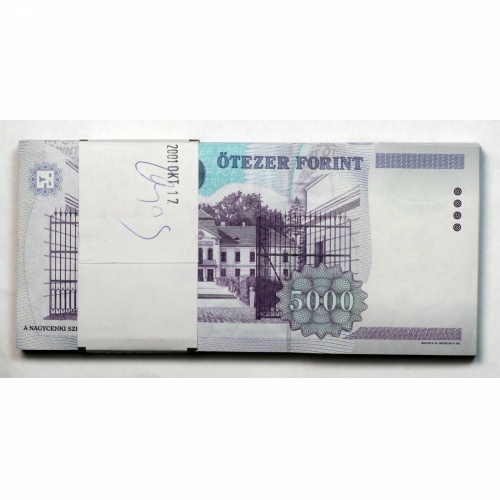 5000 Forint Bankjegy 1999 BD UNC EXTRÉM sorszámú köteg