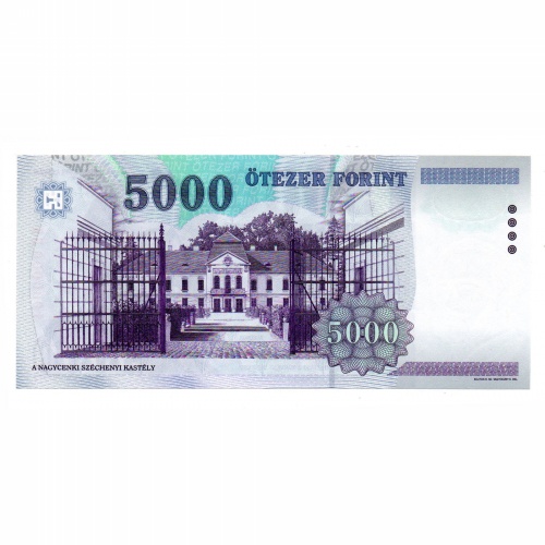 5000 Forint Bankjegy 1999 BH UNC extrém alacsony sorszám 0000004