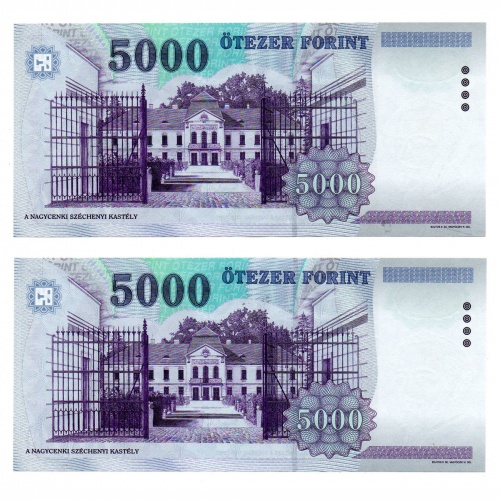 5000 Forint Bankjegy 2006 BB UNC sorszámkövető pár