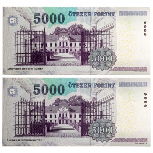 5000 Forint Bankjegy 2010 BB UNC sorszámkövető pár