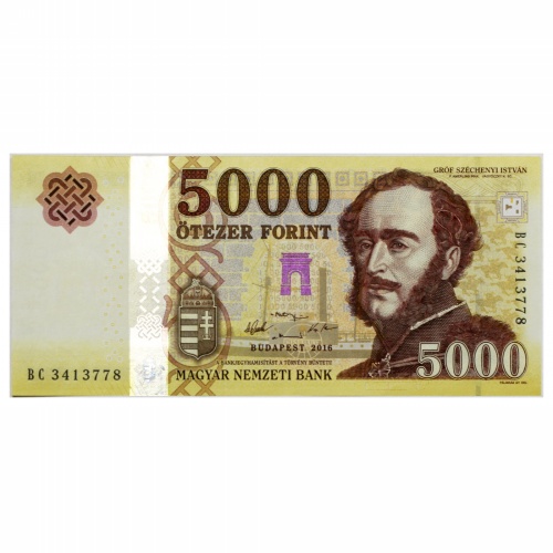 5000 Forint Bankjegy 2016 BC aUNC forgalmi sorszám