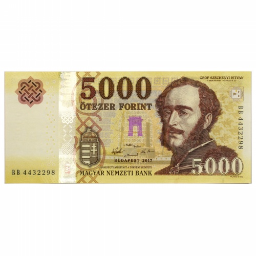 5000 Forint Bankjegy 2017 BB UNC forgalmi sorszám