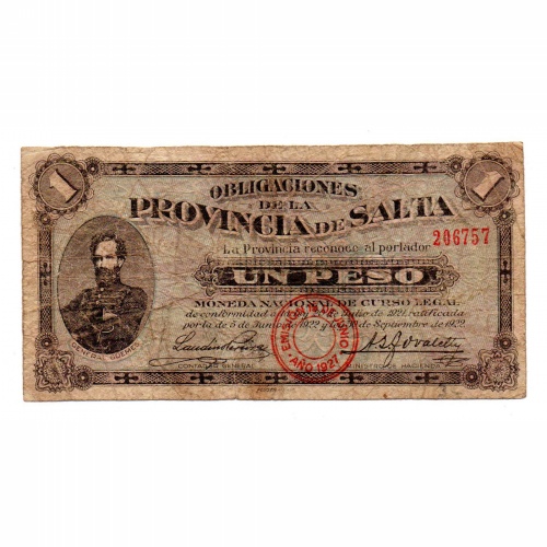 Argentina 1 Peso Bankjegy 1927 PS2131 Salata