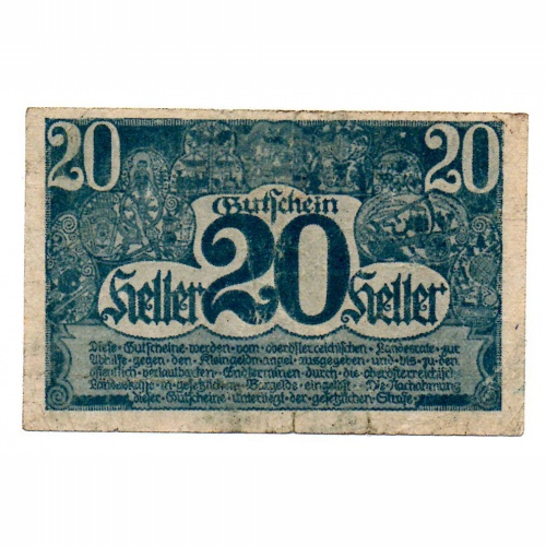 Ausztria 20 Heller utalvány 1920 Linz R20b