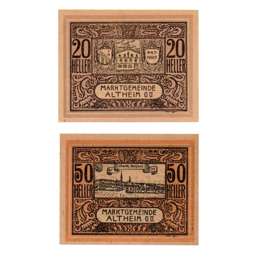 Ausztria Notgeld Altheim 20-50 Heller 1920 2db