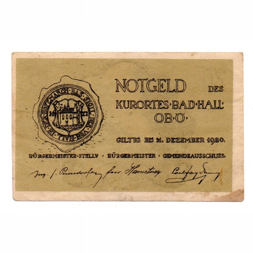 Ausztria Notgeld Bad Hall 20 Heller 1920