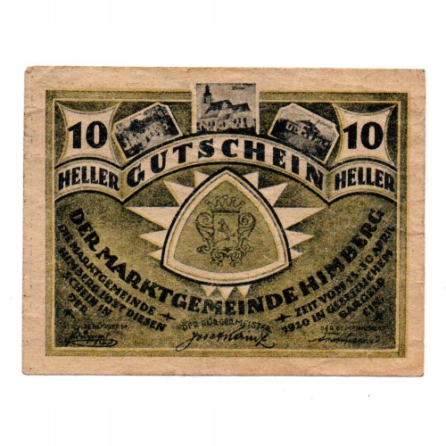 Ausztria Notgeld Himberg 10 Heller 1920