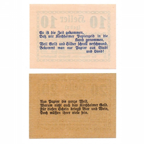 Ausztria Notgeld Kirchheim 10-20 Heller 1920