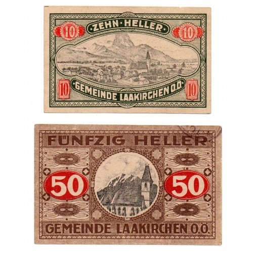 Ausztria Notgeld Laakirchen 10-50 Heller 1920