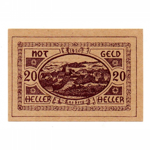 Ausztria Notgeld Lasberg 20 Heller 1920