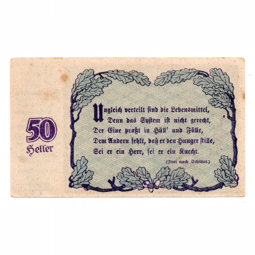 Ausztria Notgeld Linz 50 Heller 1920