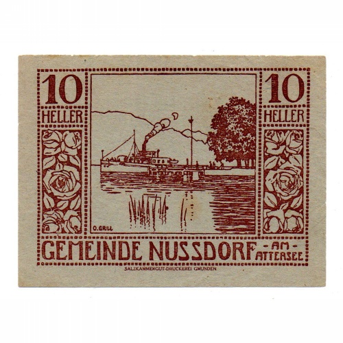 Ausztria Notgeld Nussdorf am Attersee 10 Heller 1920