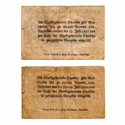 Ausztria Notgeld Scheibbs 10-20 Heller 1920