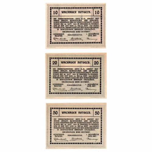 Ausztria Notgeld Wachau-Emmersdorf 10-20-50 Heller 1920