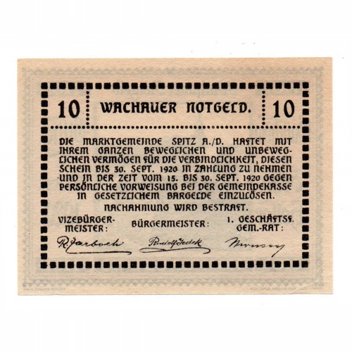 Ausztria Notgeld Wachau-Emmersdorf 10 Heller 1920