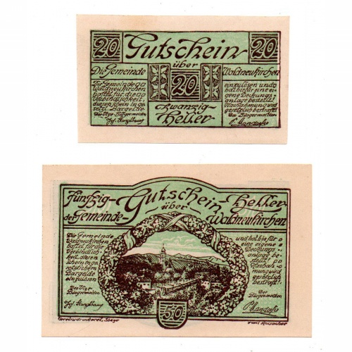 Ausztria Notgeld Waldneukirchen 20-50 Heller 1920 teljes sor