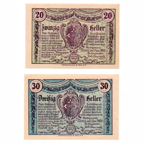 Ausztria Notgeld Wang 20-30 Heller 1920