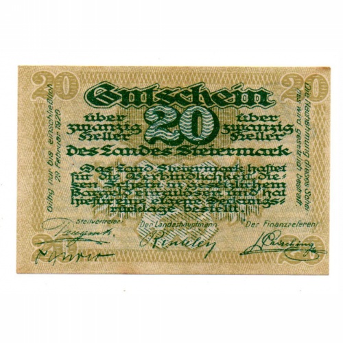 Ausztria Steiermark Styria 20 Heller 1919 PS136