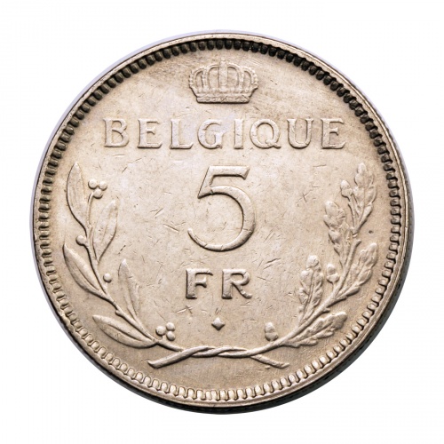 Belgium III. Lipót 5 Frank 1936