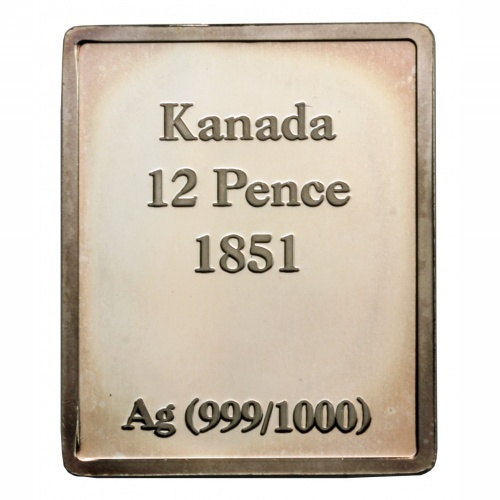 Bélyegérem Kanada 12 Penny 1851 Ag999