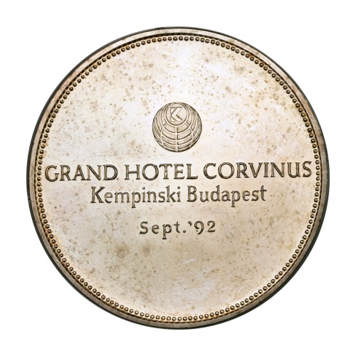 Bozó Gyula: Grand Hotel Corvinus emlékérem 1992 Ag