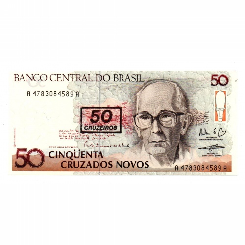 Brazilia 50 Cruzeiros 50 Cruzados Novos Bankjegy 1990 P223