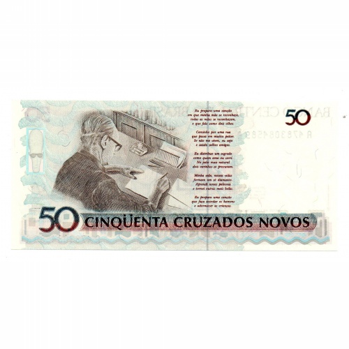 Brazilia 50 Cruzeiros 50 Cruzados Novos Bankjegy 1990 P223