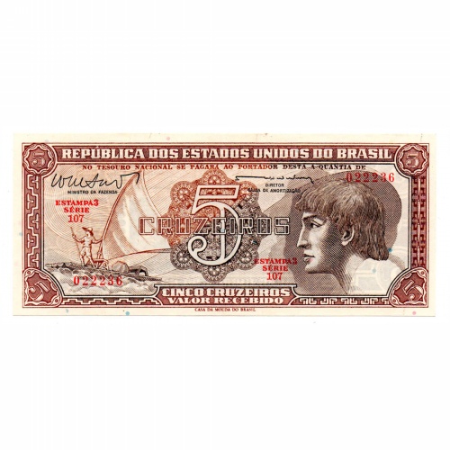 Brazilia 5 Cruzeiros Bankjegy 1961-1962 P166b