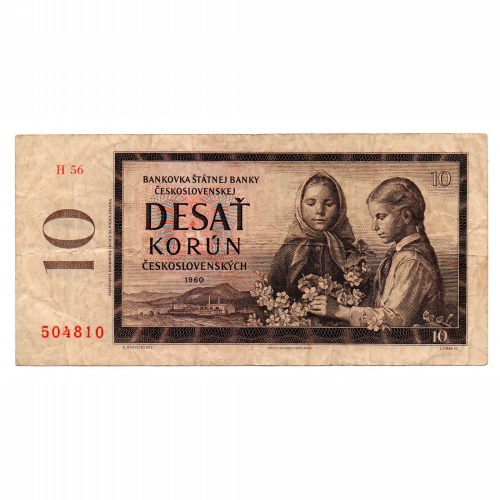 Csehszlovákia 10 Korona Bankjegy 1960 P88b H sorozat