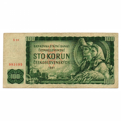 Csehszlovákia 100 Korona Bankjegy 1961 P91 X23 sorozat