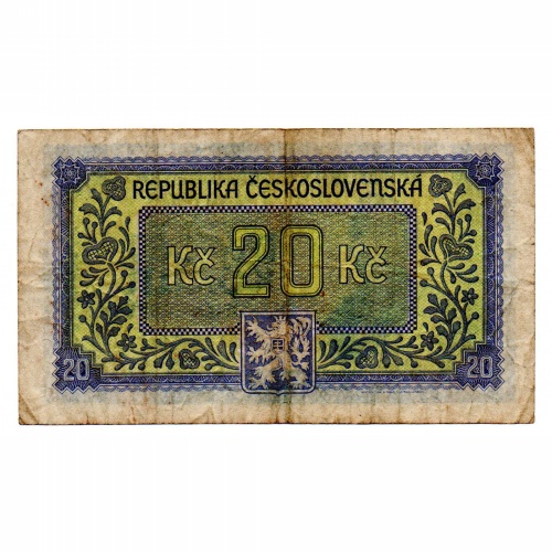 Csehszlovákia 20 Korona Bankjegy 1945 P61a