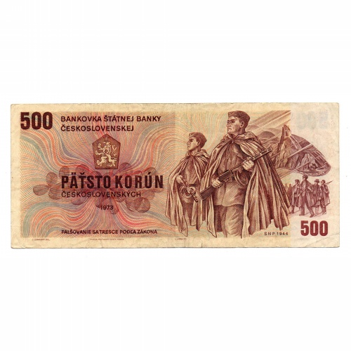 Csehszlovákia 500 Korona Bankjegy 1973 P93b W sorozat