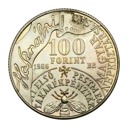 Fáy András 100 Forint 1986 BU aUNC