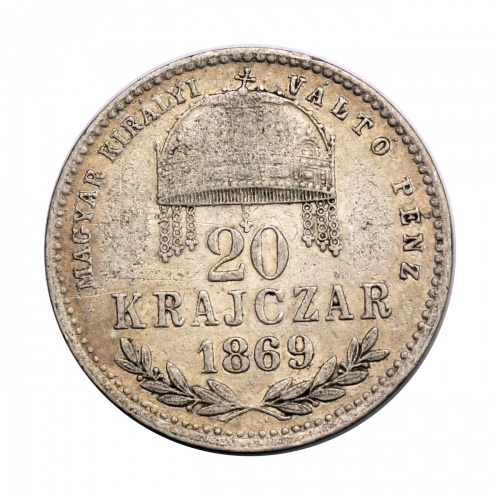 Ferenc József 20 Krajcár 1869 K-B MKVP 