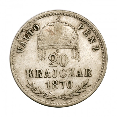 Ferenc József 20 Krajcár 1870 Gy-F VÁLTÓ PÉNZ aVF