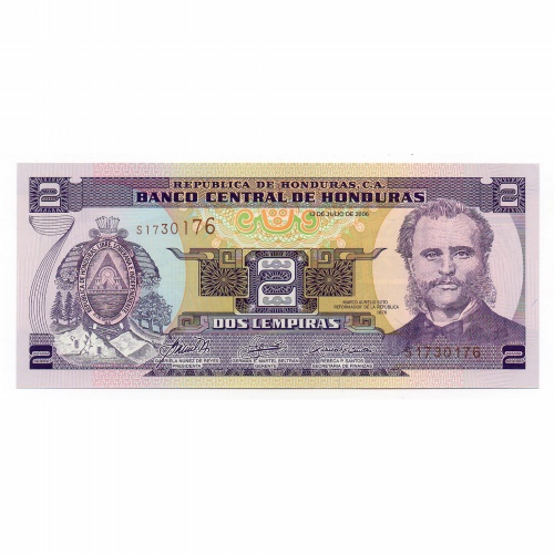 Honduras 2 Lempira Bankjegy 2006 P80Af