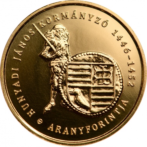 Hunyadi János aranyforintja 50000 Forint 2022 PIEDFORT Au 13,96g