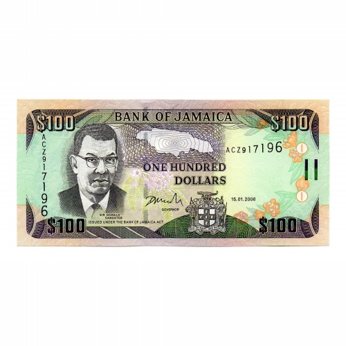 Jamaica 100 Dollár Bankjegy 2006 P84b