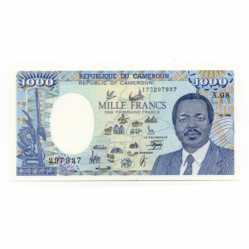 Kamerun 1000 Frank Bankjegy 1990 P26b