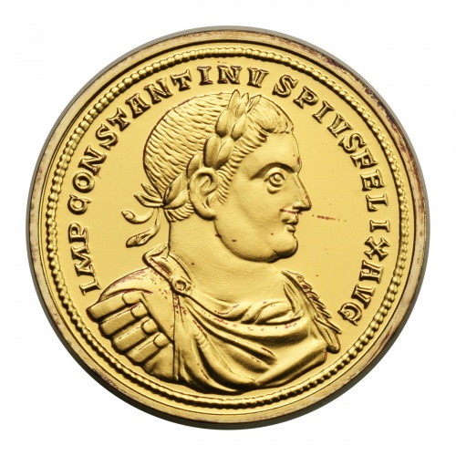 Konstantinus Trieri arany Solidus Ag aranyozva UV